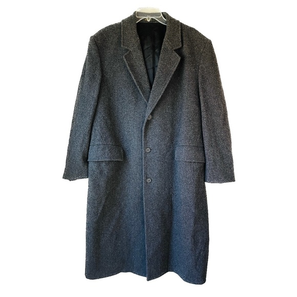 London Fog 100% Wool Grey Overcoat size 44 - Picture 1 of 10